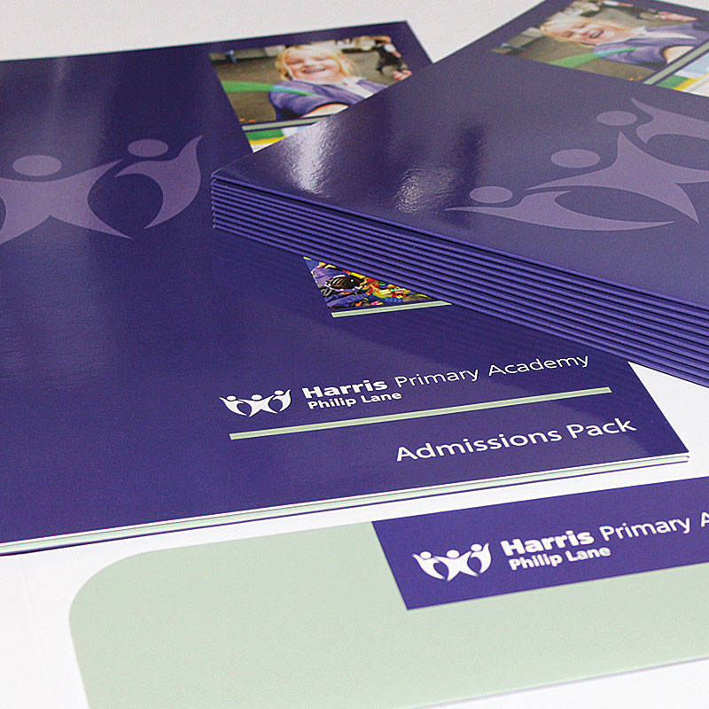 School folder printing with gloss lamination design pocket