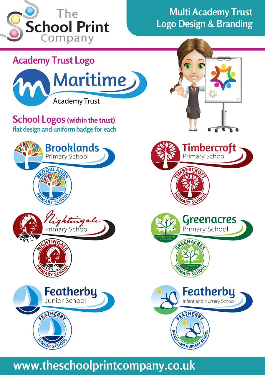 school logo design for academy academies layout print