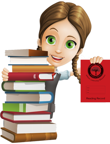 girl holding Reading Records & Homework Diaries