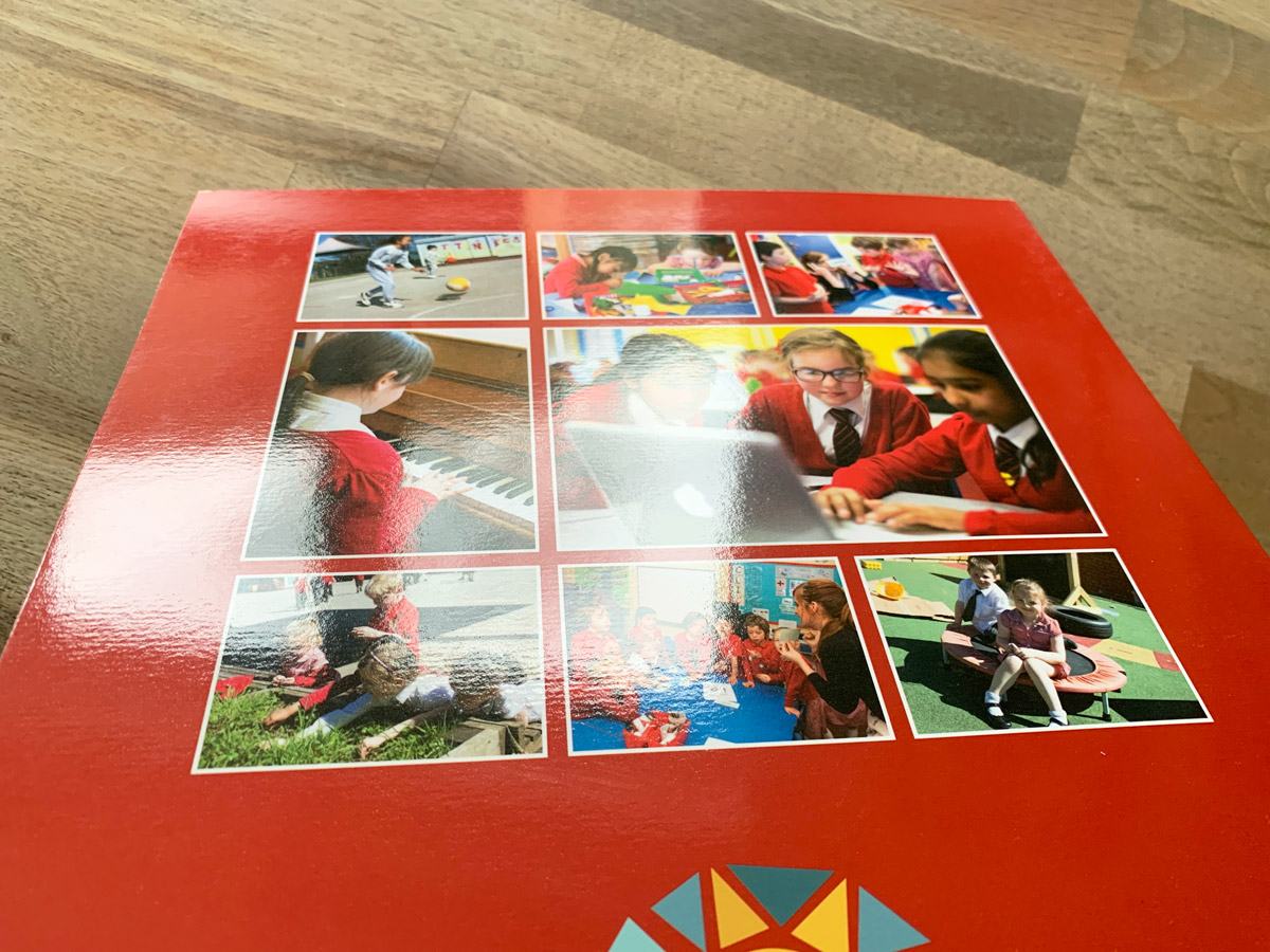school folder design layout gloss lamination